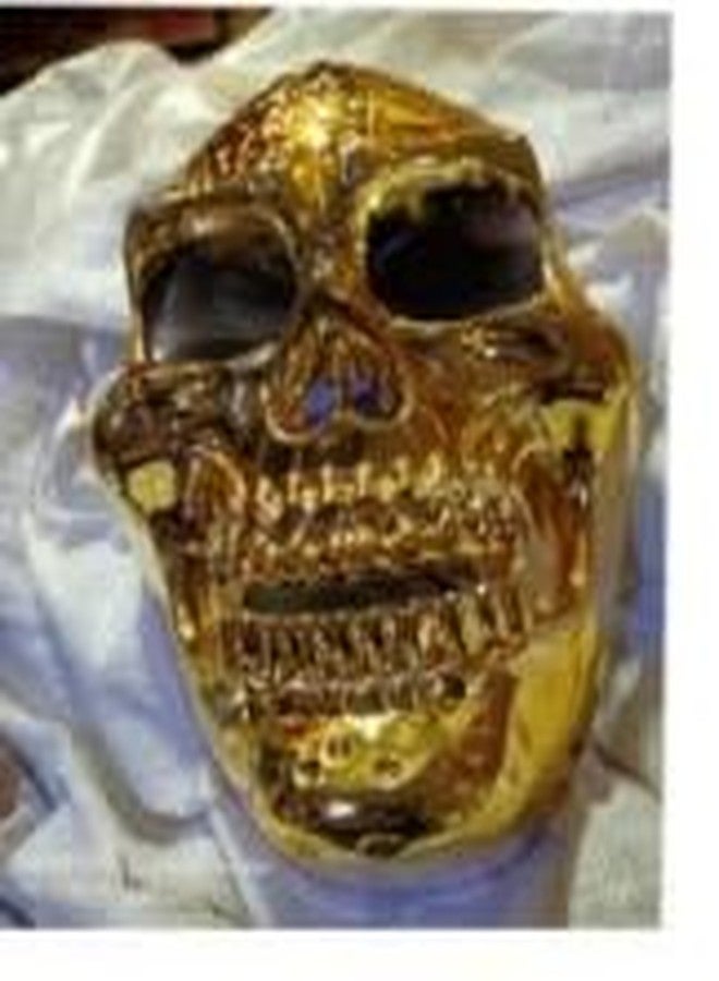 ASBK Decorative Face Masks Collection, Party and Halloween Masks,Various theme Mask Designs (Golden Skull Mask) - Image 1